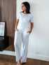 Women summer pajama set Light Blue Ribbons T-shirt + Pants